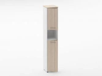 Шкаф 5 узкий закрытый, с нишей Дека 10.23.14Л Туя/Белый / Deka