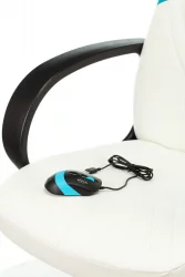 Геймерское кресло Бюрократ ЗОМБИЕ РУННЕР Белый-голубой / ZOMBIE RUNNER