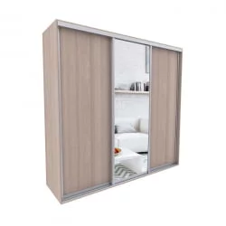 Шкаф-купе зеркало лдсп Акцент-Сим ДЗ 1500х600  Ясень шимо светлый