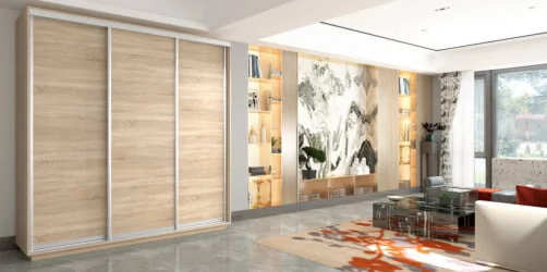 Шкаф-купе трехдверный Экспресс Трио Элемент 1800х2400х Дуб сонома / 1800х2400h