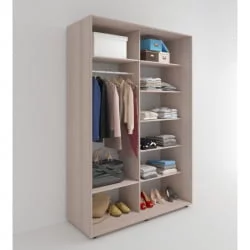 Шкаф с зеркалом Акцент-Дуэт КЛ 1000х600 Ясень шимо светлый