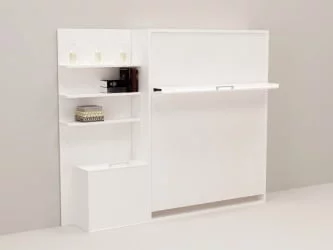 Откидная кровать с полкой Смарт 1 К 1400+П левая Дуб молочный