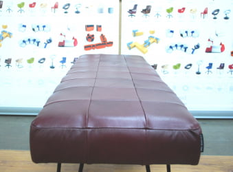 Банкетка Лейд 1200кс400 натуральная кожа бордовая / 1200x400