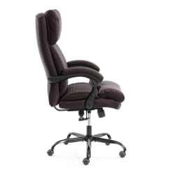 Кресло руководителя Чиеф металБЛ кож/зам/ткань, коричневый/коричневый стеганный, 36-36/36-36 стеганный/ТВ-24 / Chief metalBL стеганный/TW-24