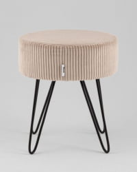 Пуф Спейси велюр рельефный бежевый