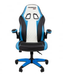 Кресло геймерское CХАИРМАН ДРАЙВ (ГАМЕ) 15 черный/голубой/белый / CHAIRMAN (GAME)