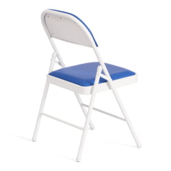 Стул складной ФОЛДЕР (мод. 3022Г) каркас: металл, сиденье/спинка: экокожа, 46.5 х 47.5 х 79 см, блуе (синий) / вхите (белый) / FOLDER (mod. 3022G) blue white