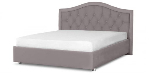 Мягкая интерьерная кровать &куот;Калининград&куот; с подъемным механизмом Материал фасада: Велюр; Спальное место: 800х2000 мм; Цвет фасада: Темно серый; Цвет корпуса: Темно серый / "Калининград"