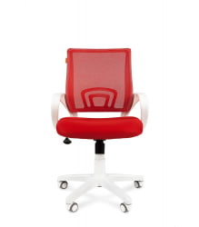 Кресло оператора CХАИРМАН 696 белый пластик (вхите) Красный / CHAIRMAN (white)