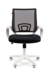 Кресло оператора CХАИРМАН 696 белый пластик (вхите) Черное / CHAIRMAN (white)