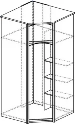 Угловой шкаф Лира 50 Дуб нортон темный