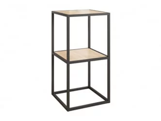 Стеллаж в гостиную Лофт ЛМН-04 Черный муар-дуб сонома / LMN-04