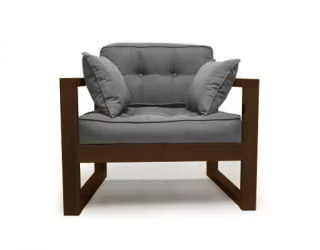 Диван одноместный ДЕмоку Д-1 серебристо-серый_темный дуб / DEmoku