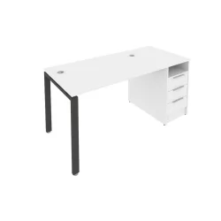 Рабочая станция с опорной тумбой Метал Сйстем Б.РС-СТП -1.2 Белый/Антрацит / Metal System