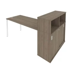 Рабочая станция с опорным шкафом-купе Метал Сйстем Б.РС-СШК-3.4 Вяз/Белый / Metal System