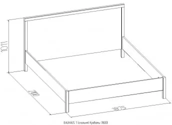 Кровать (1800) БАУХАУС 1 Дуб Сонома/Орех шоколадный(спальня) / BAUHAUS