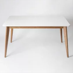 Стол обеденный Пегас 160кс95 Морилка Дуб золотой Эмаль белая / 160x95