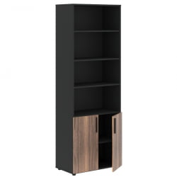 Шкаф с 1 комплектом глухих малых дверей ВЕЛИОН ВЕНЕЕР ВРХCС 80.5 Американский орех Яшма черная / VELION VENEER VRHCS