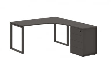 Стол эргономичный с тумбой правый ЕДИС ЕКCЕТ 1518 Р Мокко / EDIS EQCET R