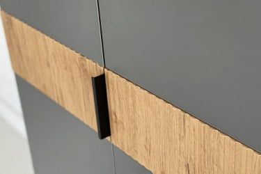 Шкаф двухдверный Бери МПР-024 Дуб крафт золотой/графит / MPR-024