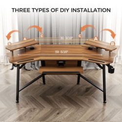 Геймерский стол ЕУРЕКА ЕРК-АЕД-Е70ВН / EUREKA ERK-AED-E70WN