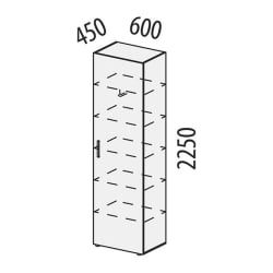 Распашной шкаф в гостиную Монако 606.16 Дуб Вотан / Белый шпон/ Альпийский белый
