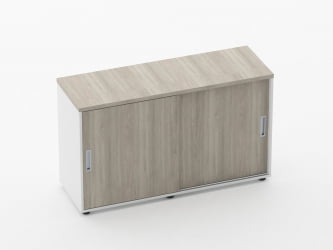 Тумба-купе для рабочего модуля Дека 9.02.125 Дуб Сантана светлый/Белый / Deka