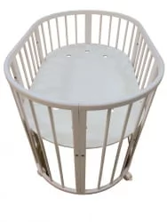 Кроватка для новорожденных Меррй Хаппй Мини матовая Слоновая кость / Merry Happy Mini