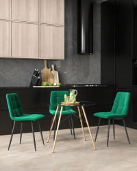 Круглый стол из стекла ЕАМЕС ДСВ НЕВ Д=80 прозрачный стеклянный / EAMES DSW NEW D=80