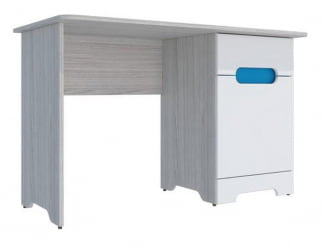 Стол Палермо-3 Юниор Белый глянец Ясень шимо светлый Синий