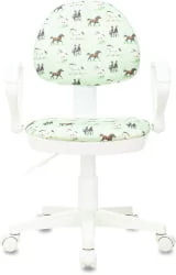 Кресло детское Бюрократ КД-3/ВХ/АРМ/ХОРСЕ-ГН / KD-3/WH/ARM/HORSE-GN