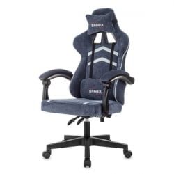 Кресло компьютерное БРАБИКС Шоотер ГМ-123, 2 подушки, ткань, синее/серое / BRABIX Shooter GM-123,