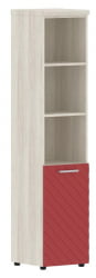 Шкаф колонка с глухой малой дверью и топом (левый) Торр ЛУКС ТЛХC 42.5 Л Сосна Эдмонд Красный / Torr LUX TLHC L