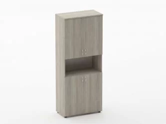 Шкаф высокий закрытый с нишей Твин 16.16.151 Дуб Сантана светлый / Twin