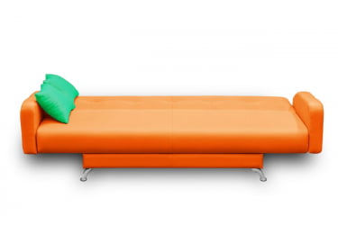 Диван с металлическими ножками МАНГО 3 (2 категория) Оранжевый Зеленый / MANGO