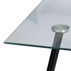 Стол СОПХИА (мод. 5003) металл/стекло (8мм), 110 х 80 х 75 см, черный / прозрачный / SOPHIA (mod.