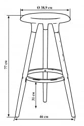 Барный стул ДОБРИН РОЙCЕ Черный Б-03 / DOBRIN ROYCE B-03