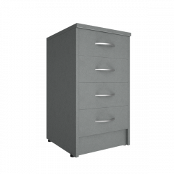 Тумба приставная (с замком) Рива А.ТП-4Ф-С Серый / Riva А.ТП-4F-S