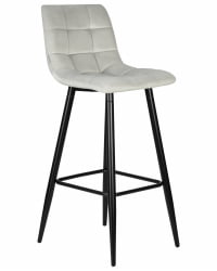 Стул барный ДОБРИН НИCОЛЕ (черные матовые ножки, светло-серый велюр (108-52)) / DOBRIN NICOLE
