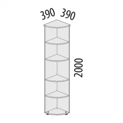 Стеллаж угловой Альфа 63.49 Дуб кобург
