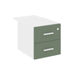 Тумба подвесная с двумя ящиками CОНCЕПТ CН.ПТ-004 Б/В Кобо Белый бриллиант Белый / CONCEPT CN.PT-004 B/W