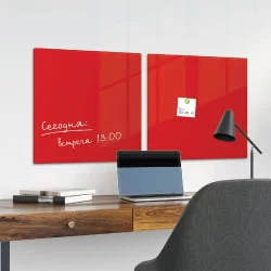 Доска магнитно-маркерная стеклянная БРАУБЕРГ 45х45 см Красная / BRAUBERG