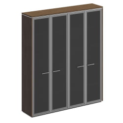 Шкаф для документов с высокими стеклянными дверями ВЕЛАР ВЛ 360-1 ДТ Дуб табачный / VELAR