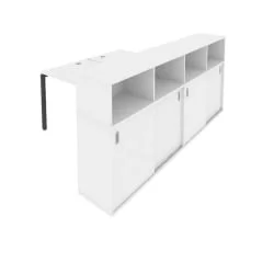 Рабочая станция с опорным шкафом-купе Метал Сйстем Б.РС-СШК-4.2 Белый/Антрацит / Metal System