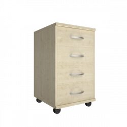 Тумба подкатная (4 ящика, с замком) Рива А.ТМ-4Ф Клен / Riva А.ТМ-4F