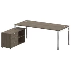 Стол рабочий руководителя с опорной тумбой левый МЕТАЛ СЙСТЕМ ДИРЕCТ БГ.СРТ-6.9 Л Вяз Благородный / METAL SYSTEM DIRECT