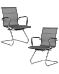 Офисное кресло для посетителей ДОБРИН CОДЙ МЕСХ (серый) 2 шт / DOBRIN CODY MESH
