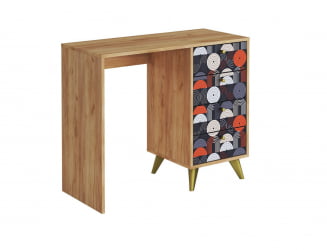 Письменный стол СП-006 дуб крафт золотой/ВИНИЛ / золотой/VINIL