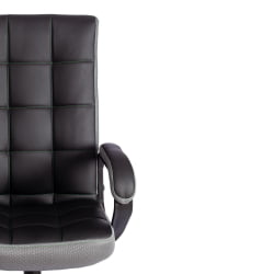 Кресло ТРЕНДЙ (22) кож/зам/ткань, черный/серый, 36-6/12 / TRENDY