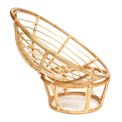 Кресло ПАПАСАН ЕCО/ПАПАСАН ЭКО П115-1/СП СТД /c подушкой, ремешками/ диаметр подушки 122 см, 115кс101кс92 см, Натурал (натуральный), ткань Оранжевый, С 23 / PAPASAN ECO/ПАПАСАН P115-1/SP STD /c 115x101x92 Natural